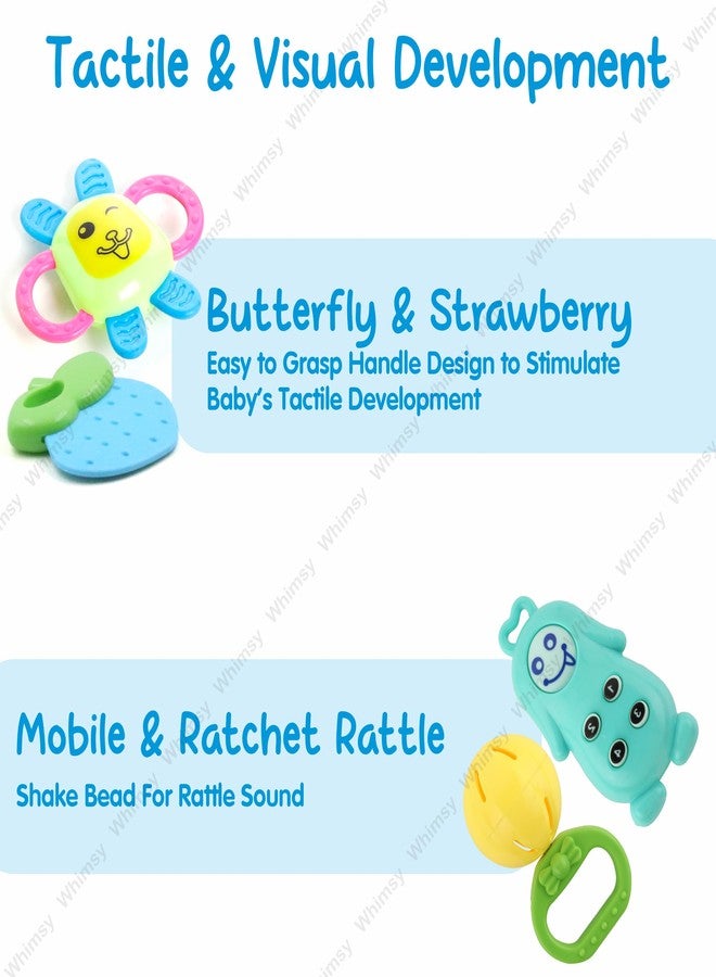 ويمسي مجموعة خشخيشات ويمسي بيبي كيندر للأطفال من عمر 0 إلى 6 أشهر، غير سامة، خالية تمامًا من مادة BPA، خشخيشات للأطفال الرضع للإمساك بها وتدويرها وهزها، خشخيشات ملونة مكونة من 8 قطع، لعبة حسية تعليمية مبكرة - Image 3